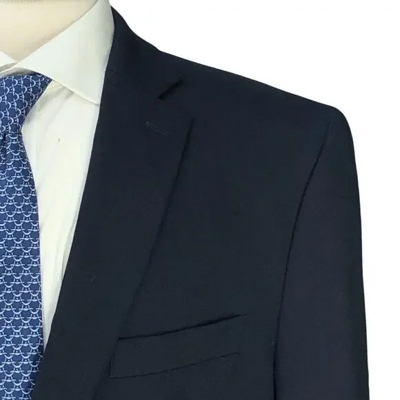 Michael Kors Mens Size 42L Blazer Jacket Sport Coat Navy Blue Metal Buttons